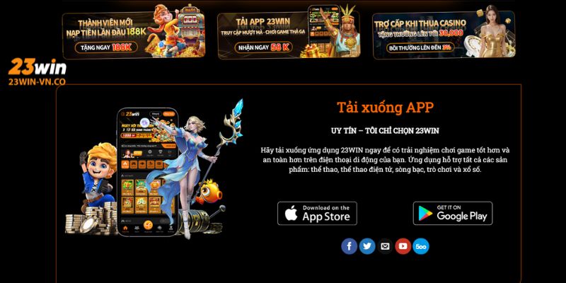 Tải app đăng nhập 23Win tặng 38K